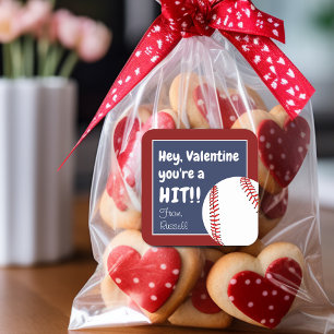 Sticker Carré Tu es un favori de la Saint-Valentin Baseball