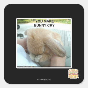 Sticker Carré Tu fais pleurer le lapin