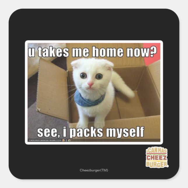 Sticker Carré Tu me ramènes maintenant ? (Devant)