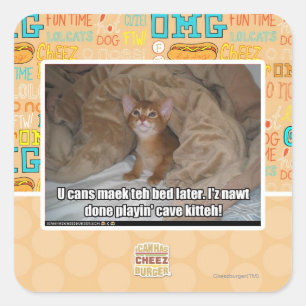 Sticker Carré Tu peux faire le lit plus tard.