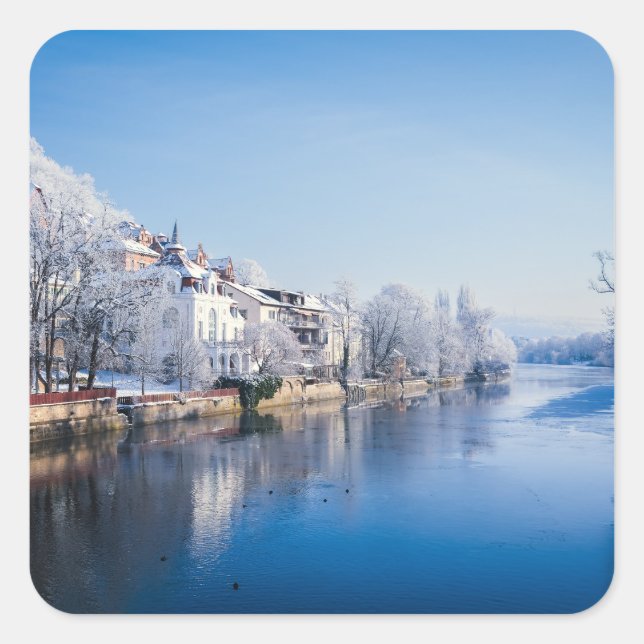 Sticker Carré Tübingen, Allemagne après les chutes de neige (Devant)