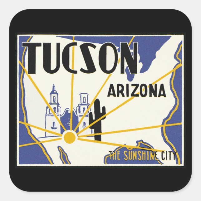 Sticker Carré Tucson Arizona (Devant)