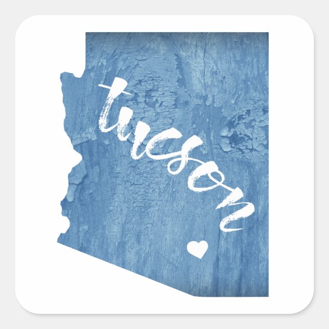 Sticker Carré Tucson Arizona Wood Grain (Devant)