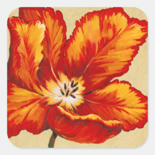 Sticker Carré Tulipe de perroquet I