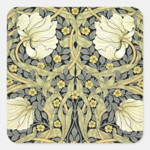 Sticker Carré Tulipes Pimpernel Art Botanique de William Morris