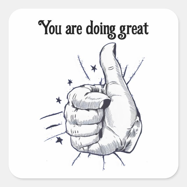 Sticker Carré Tumer le dessin du stylo (Devant)