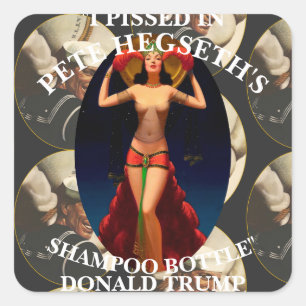 Sticker Carré Tump A MIS Ébullition LA BOUTEILLE DE SHAMPOOING D