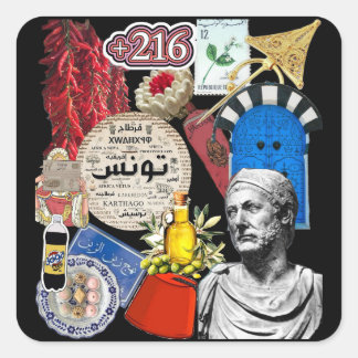 Sticker Carré Tunisie Design | Culture et patrimoine tunisien