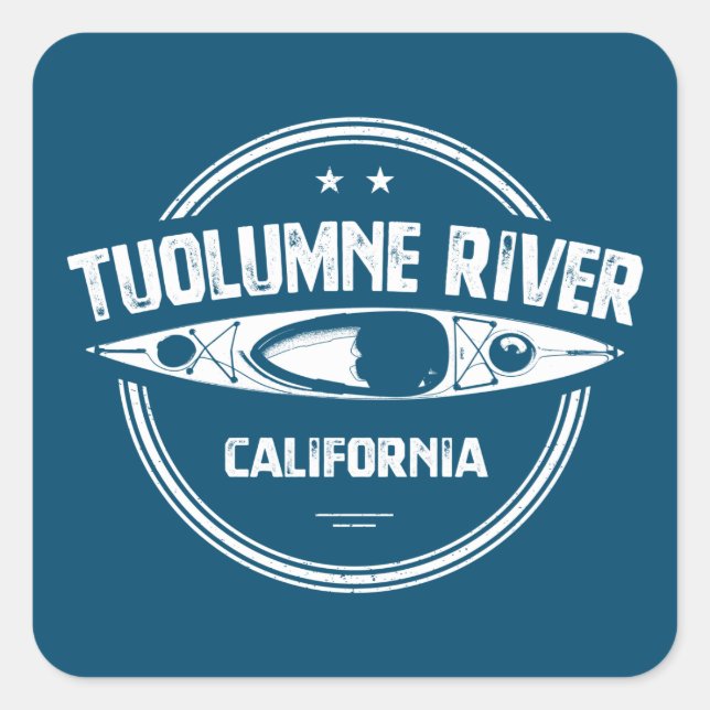 Sticker Carré Tuolumne River, Californie (Devant)