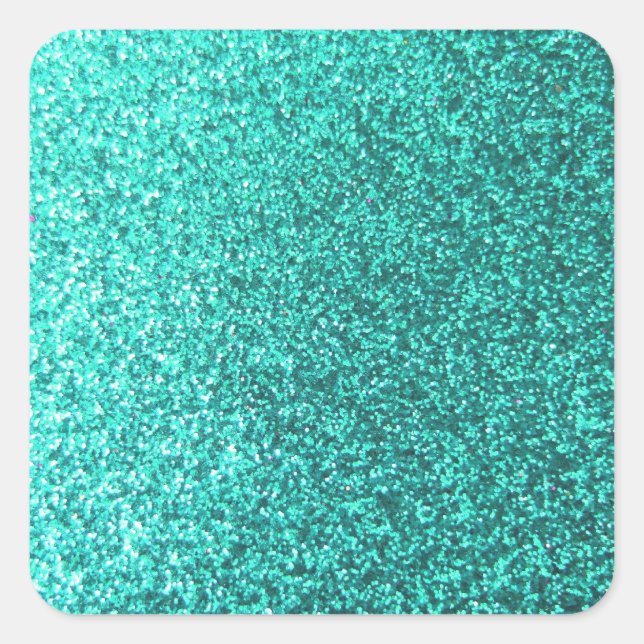 Sticker Carré Turquoise faux faux glitter graphic (Devant)