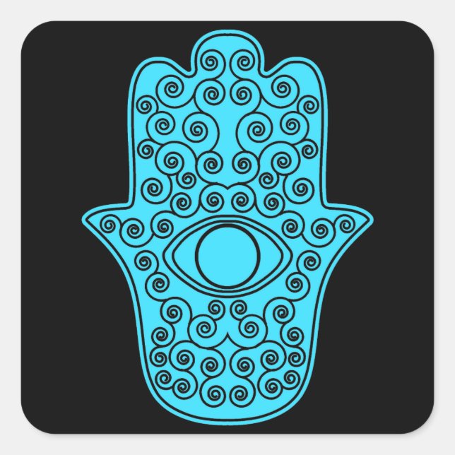 Sticker Carré Turquoise Hamsa-Main de Miriam-Main de Fatima.png (Devant)