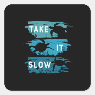 Sticker Carré Turtle Lover | Prendre Le Lent