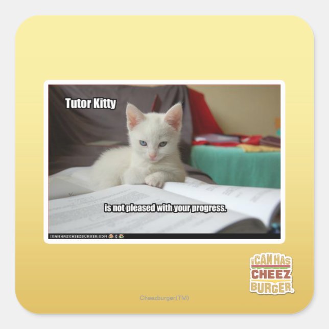 Sticker Carré Tutor Kitty (Devant)