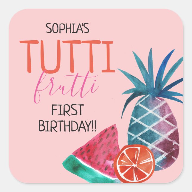 Sticker Carré Tutti Frutti Premier anniversaire (Devant)