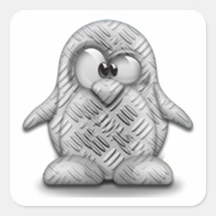 Sticker Carré Tux en acier