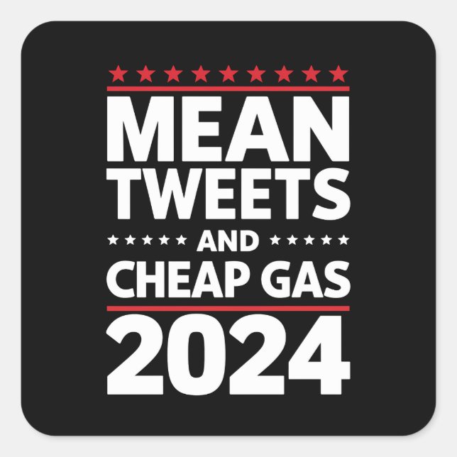 Sticker Carré Tweets Moyens Et Élections 2024 Bon Marché En Gaz (Devant)