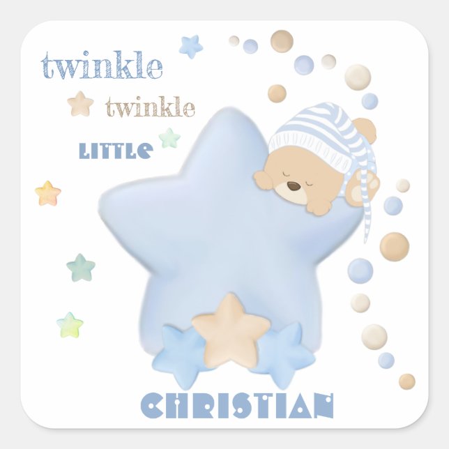 Sticker Carré Twinkle Twinkle (Devant)