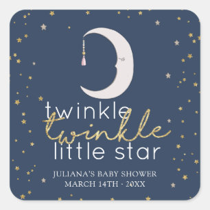 Sticker Carré Twinkle Twinkle Little Star Baby shower