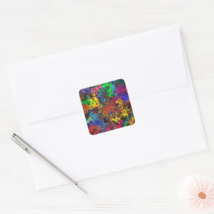 Sticker Carré Twirlers colorés Abstraits /