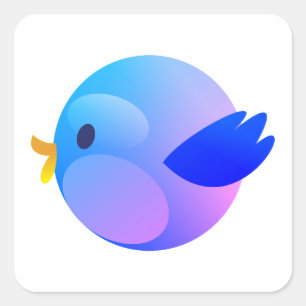 Sticker Carré Twitter, Tweet, Bird