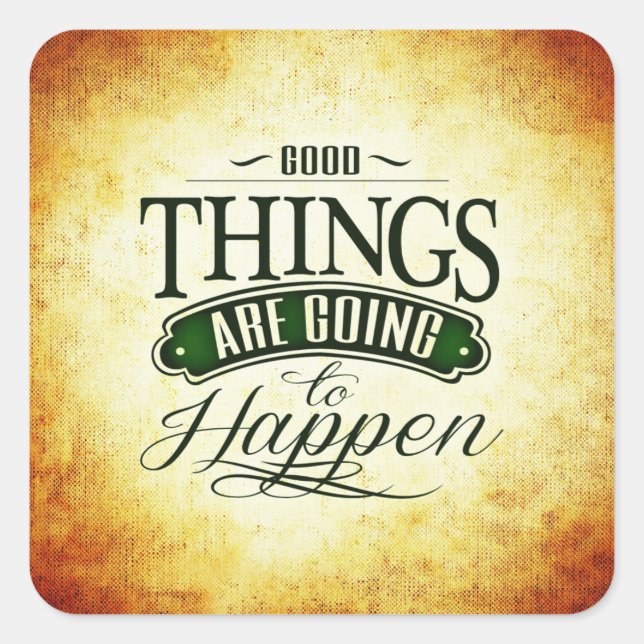 Sticker Carré Typographie de message de devis optimisée (Devant)