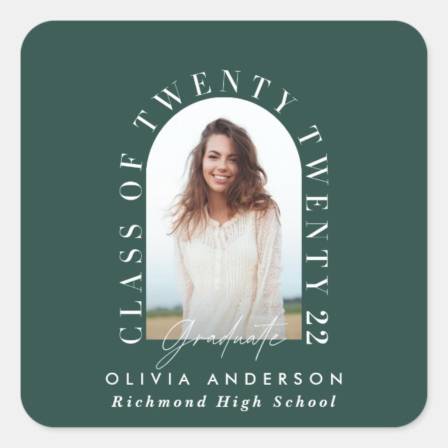 Sticker Carré Typographie géométrique moderne diplôme d'arc phot (Devant)