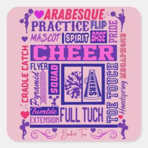 Sticker Carré Typographie violette des filles