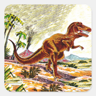 Sticker Carré Tyrannosaurus Rex Dinosaur