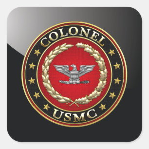 Sticker Carré U.S. Marines : Colonel (Col d'usmc) [3D]