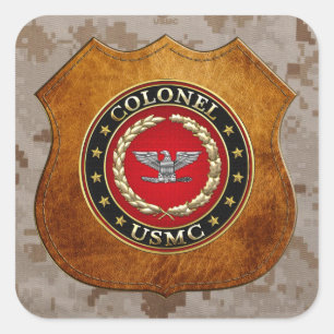 Sticker Carré U.S. Marines : Colonel (Col d'usmc) [3D]