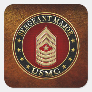 Sticker Carré U.S. Marines : Commandant de sergent (usmc SgtMaj)