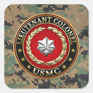 Sticker Carré U.S. Marines : Lieutenant-colonel (usmc LtCol)