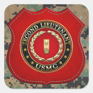 Sticker Carré U.S. Marines: second lieutenant (USMC 2ndLt) [3D]