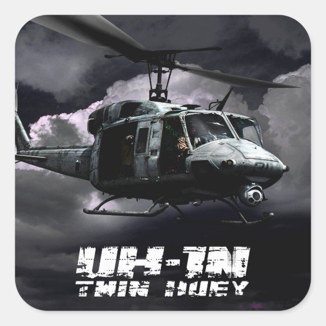 Sticker Carré UH-1N Twin Huey (Devant)