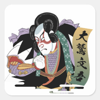 Sticker Carré Ukiyo-e Art of Kabuki