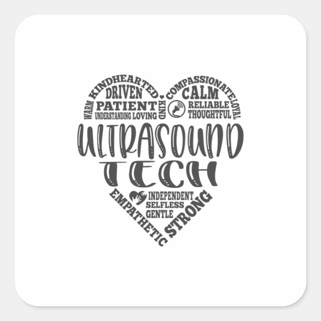 Sticker Carré Ultrasound tech, Sonographer, UT life (Devant)
