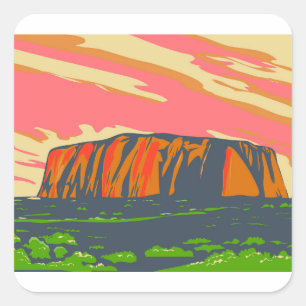 Sticker Carré Uluru Ayers Rock dans le Territoire du Nord Austra