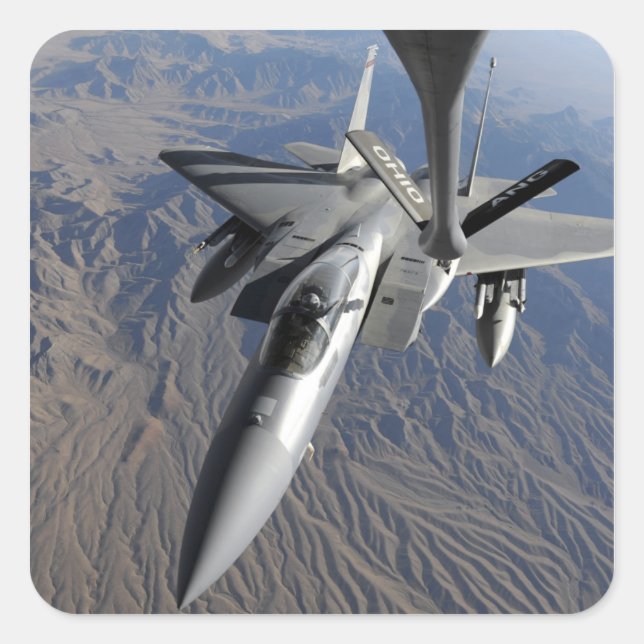 Sticker Carré Un aigle F-15 de l'US Air Force (Devant)