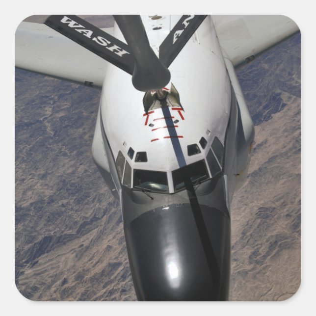 Sticker Carré Un avion de reconnaissance interarmées RC-135 Rive (Devant)