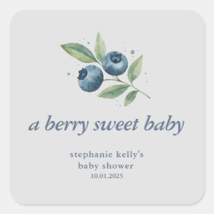 Sticker Carré Un Baby shower Berry Sweet