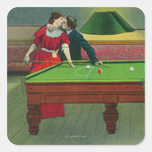 Sticker Carré Un baiser du rouge (Devant)