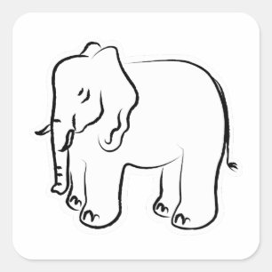 Sticker Carré Un bel éléphant.