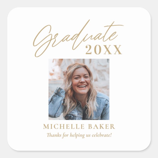 Sticker Carré Un Charme sans effort Editable Couleur Graduation (Devant)