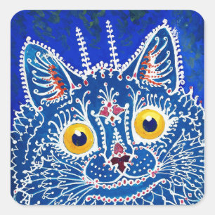 Sticker Carré Un chat dans le style gothique par Louis Wain