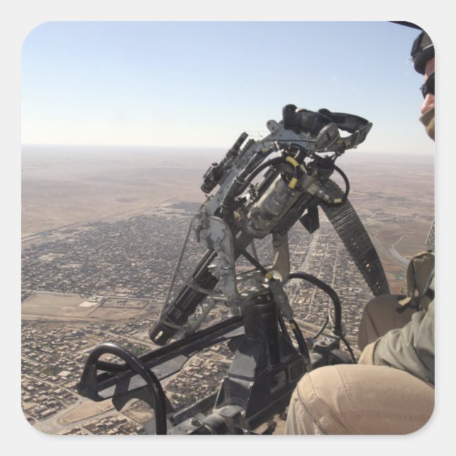 Sticker Carré Un chef d'équipage cherche une activité suspecte (Devant)