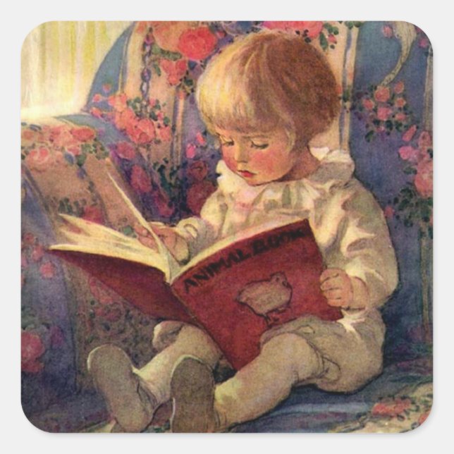 Sticker Carré "Un coin tranquille" par Jessie Willcox Smith (Devant)