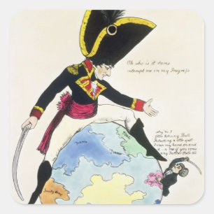 Sticker Carré Un coup d'arrêt à un coup sur le globe, 1803