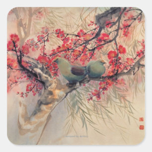 Sticker Carré Un couple au printemps