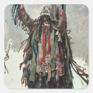 Sticker Carré Un croquis de chaman pour Yermak