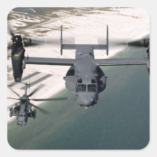 Sticker Carré Un CV-22 Osprey et un MH-53 Pave Low